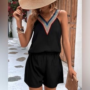 Contrast Tape Tank Top & Shorts